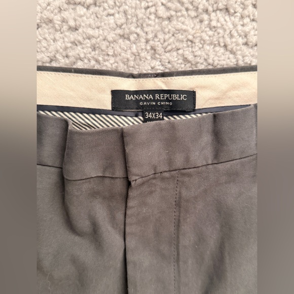 Men's Banana Republic Dark Gray Chino Pants - Picture 3 of 5